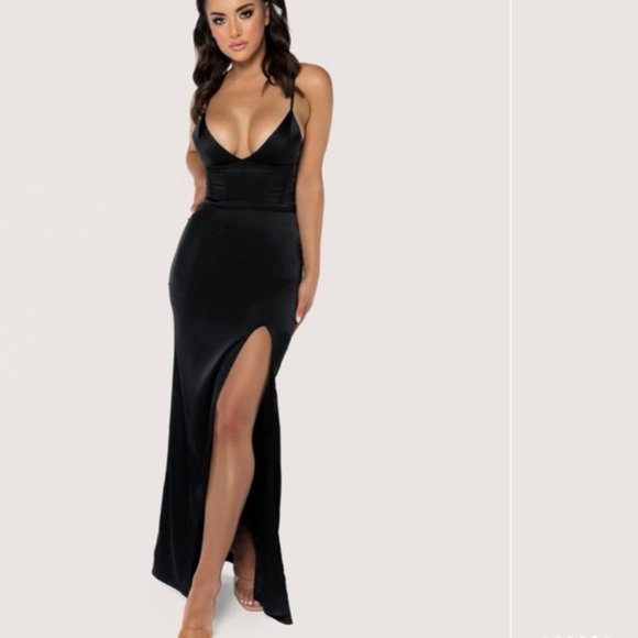 Meshki Dania Satin Corset Maxi Dress size XS - Picture 1 of 5